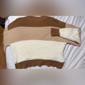 Striped Brown and Cream Sweater